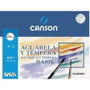 Canson Minipack Basik Papel para Acuarela y Témpera A4+ 370g
